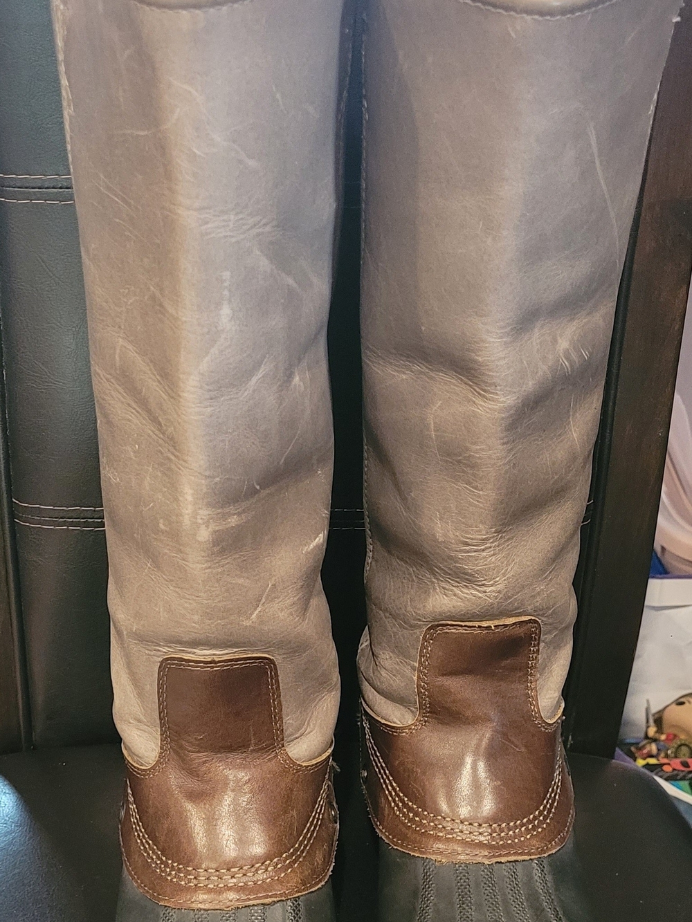 Women's Sorel Slimpack Brown Leather Waterproof Boots Size 8